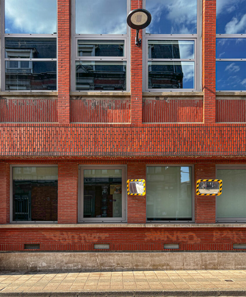 Modern 1960s building with smooth bricks