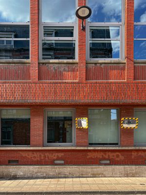 Modern 1960s building with smooth bricks
